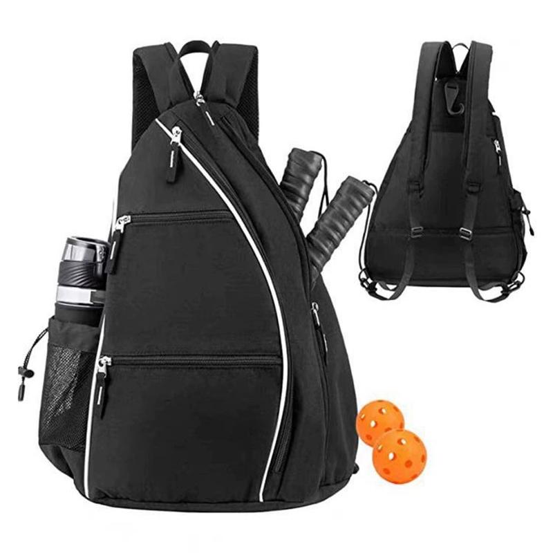 

Рюкзак для ракеток для пиклбола для мужчин и женщин, спортивная двусторонняя сумка для ракеток для пиклбола, сумка-слинг для путешествий для тенниса, ракетбола, бадминтона чёрный