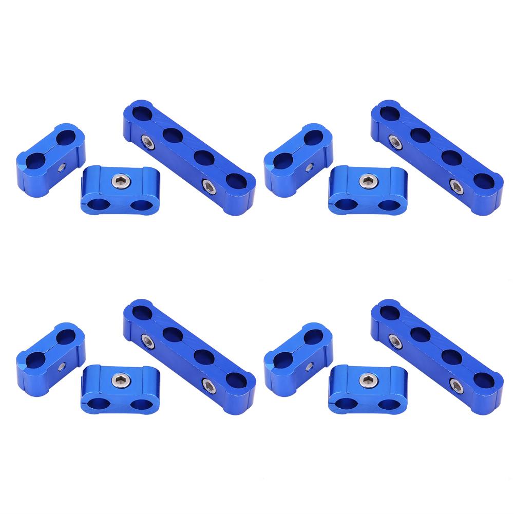 12Pcs Braided Engine Spark Plug Wire Hose Separator Clamp Fitting Kit for 8mm 9mm 10mm