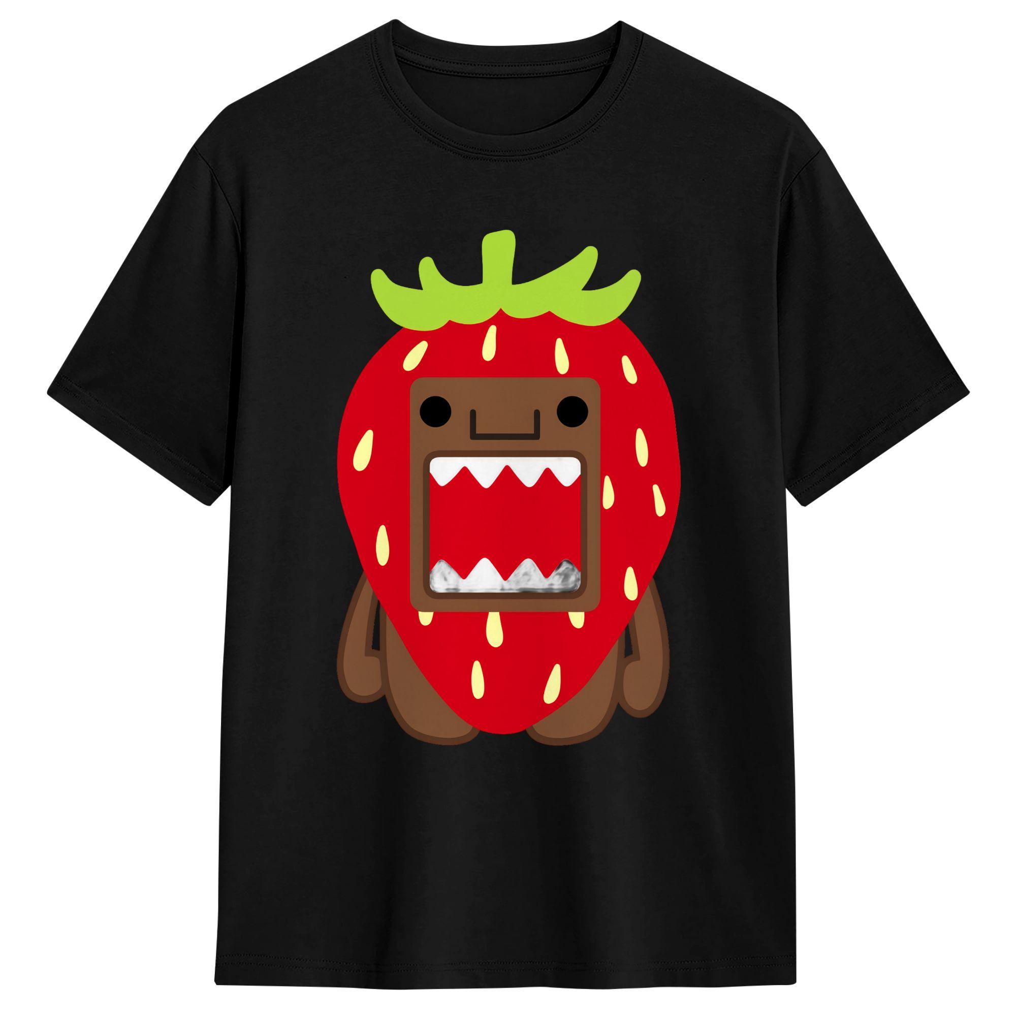 

Domo Kun Strawberry T-Shirt for Men Leisure Pure Cotton Tees O Neck Short Sleeve T Shirt Printing Clothes 5XL різнокольоровий