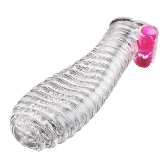Penis Extension Sleeve Eco-friendly Washable TPE Transparent Penis Extension Vibrator Sleeve for Household