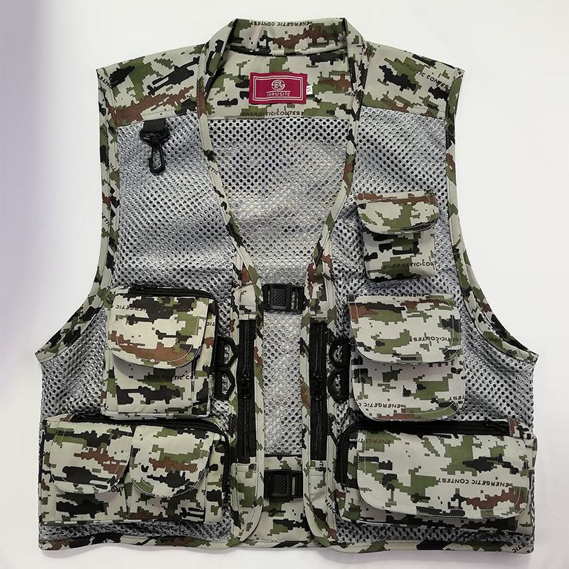 BEPAN Outdoor Leisure Sports Fishing Vest Mesh Breathable Vest Outdoor Mountaineering Multi Pocket Vest