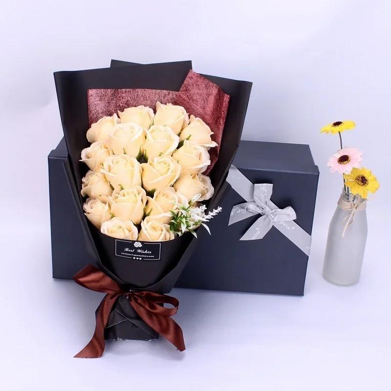 New Fashion Creative Gifts Romantic Valentine's Day Flower 18 Soap Rose Bouquet Gift Box Mother's Day Birthday Gift Accessories