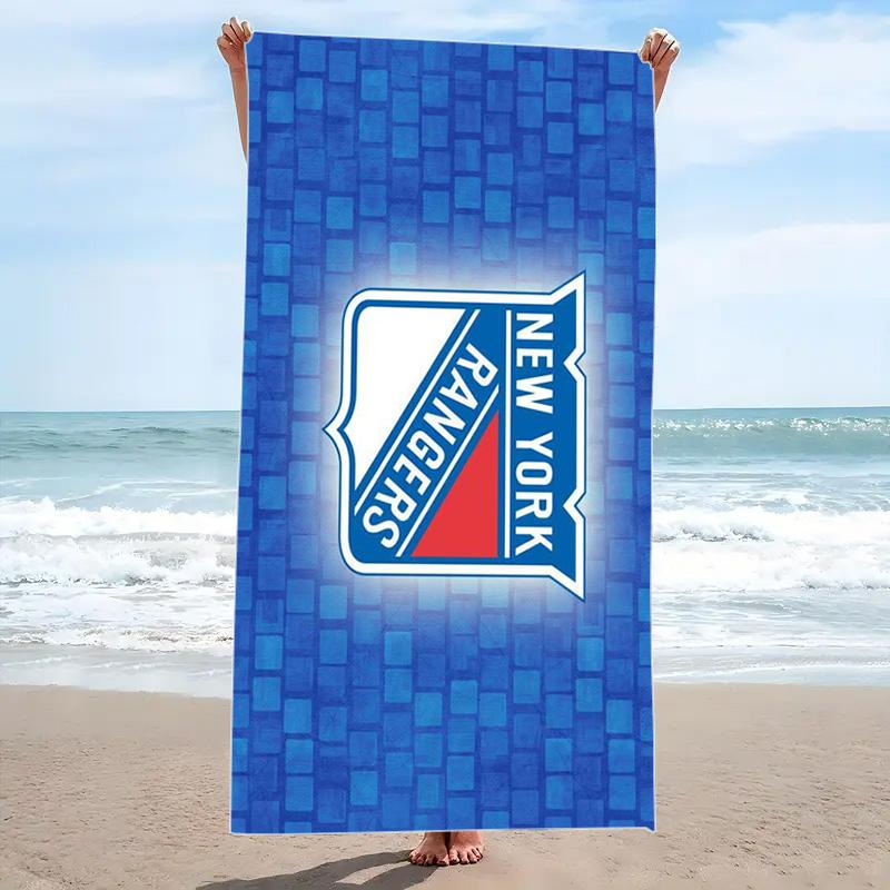 New York Rangers Logo Print Beach Towel, Large Soft Quick Dry Towel for Beach Camping Swimming
