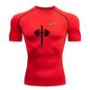 Men's Quick Dry Compression Fitness T-Shirt, Dumbbell Cross