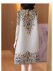 2025 Stylish Retro Cheongsam Dress - Loose Waist, Mid-Length Skirt for Middle-Aged Women