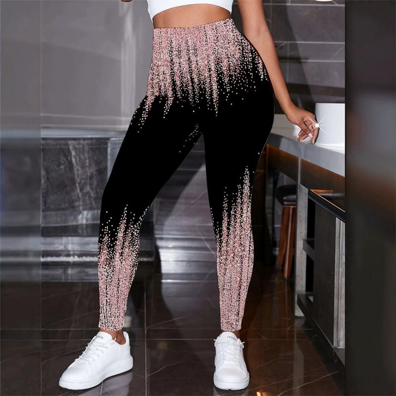 2026 Womens High-Waist Printed Yoga Leggings Casual Slim Fit Activewear Pants