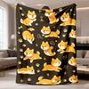 2026 New Arrival Flannel Blanket Cozy Shiba Inu Flannel Blanket UltraSoft & Warm, Perfect for Spring & Fall Ideal Gift for Valentine's Day, Mother's D