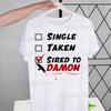 Damon Salvatore The Vampire Diaries Tshirts Men Shirt Harajaku Chronicles Vampiricas Summer Streetwear Casual Tee Short Sleeve