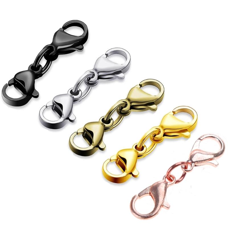 8 Pcs Double Lobster Clasps Small Necklace Bracelet Extenders Double Claw Connector Jewelry Extension Clasp Easy To Use
