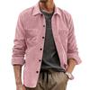 Spring and Autumn New Men's Corduroy Long Sleeve Casual Pocket Lapel Shirt Jacket