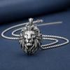 Metal Lion Head Pendant Necklace for Men's Personalized Hip Hop Punk Style Jewelry Trendy Men's Accessories