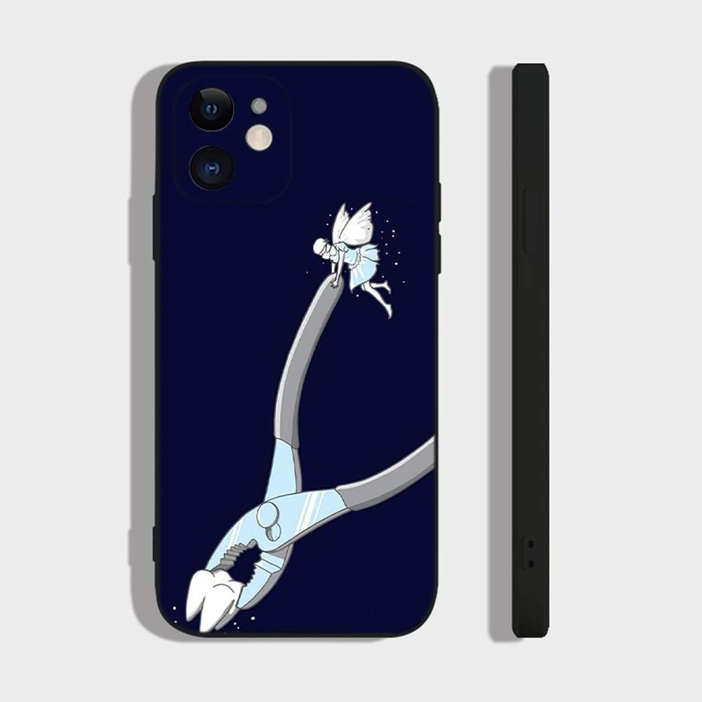

Dentist Tooth Phone Case For iPhone 16,15,14,13,12,11 Plus,Pro,Max,XR,XS,X,7,8 Plus,SE,Mini Silicone Soft iPhone12