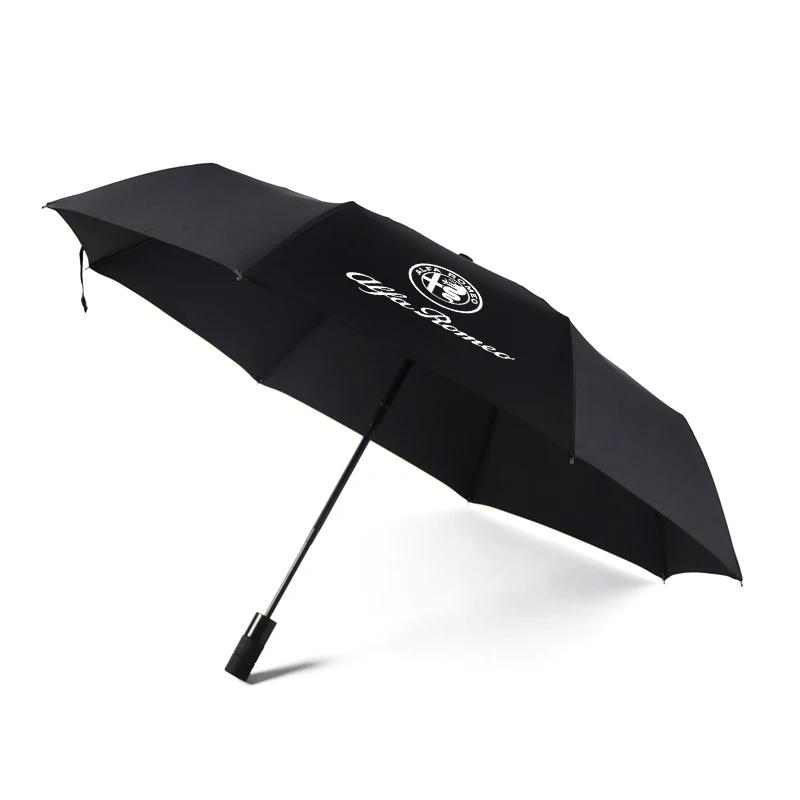 Car Stickers For Alfa Romeo Car Emblem Umbrella Folding Black Portable Parasol For Alfa Romeo 156 159 147 4C 8C 166 Giulia Giuli