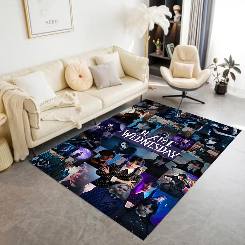 Name Wednesday Mystery Customizable Name Area Rug Perfect for Foyer Entryway Bedrooms Kitchen Antislip Carpet Anime Office Decor Wedding Party Gift