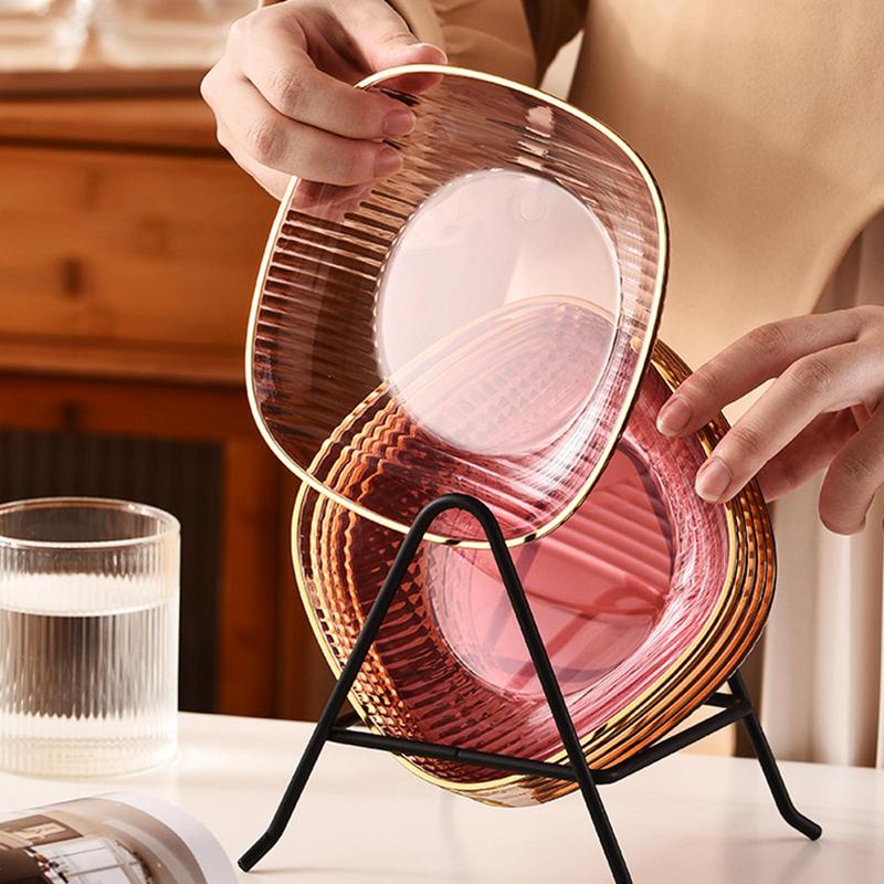 Snackteller Transparenter Home-Multifunktions-Kleinteller für Kuchen Wiederverwendbarer glatter Snackteller für Salate Obstchips Snacks Sushi