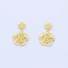 S925 Silver Floral Rose Stud Earrings with Gold Retention for Women