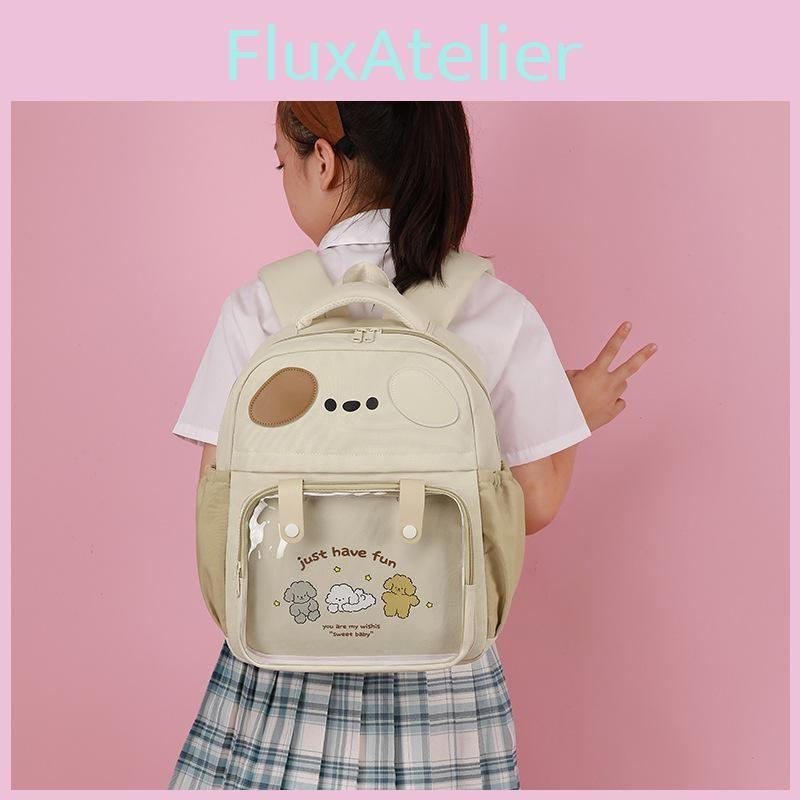 Letter Cartoon Puppy Kids Clear Backpack Cute Animal Design Toddler Bag School
