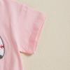 Baby Mädchen Sommer Süßer Strampler Säugling Kurzarm Rundhals Rugby Schleife Stickerei Strampler