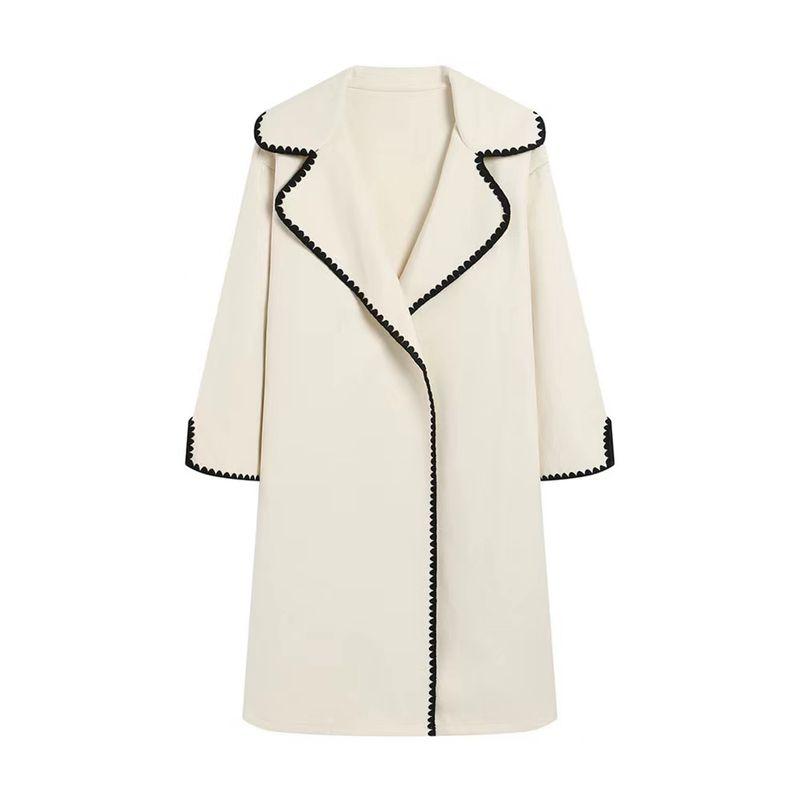 

Модный стиль Новинка Двустороннее шерстяное пальто с длинными рукавами и лацканами Свободный тренч Пальто-тренч с лацканами Apricot XL