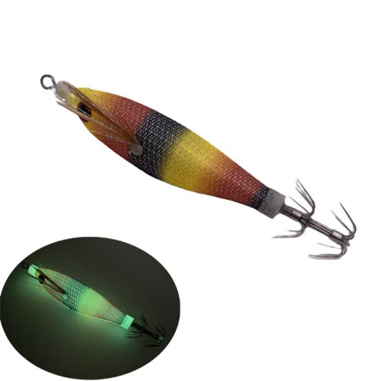 8cm/6g Luminous Shrimp Bait Sharp Squid Hook Simulation 3D Fisheye Jigging Fishing Outdoor