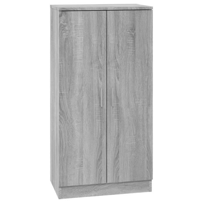 342669 vidaXL Armoire à chaussures Sonoma gris 55x35x108 cm Bois d'ingénierie