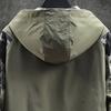Men Hoodie Jacket Camouflage Patchwork Loose Windbreaker Spring Autumn Washable Zipper Outwear Streetwear