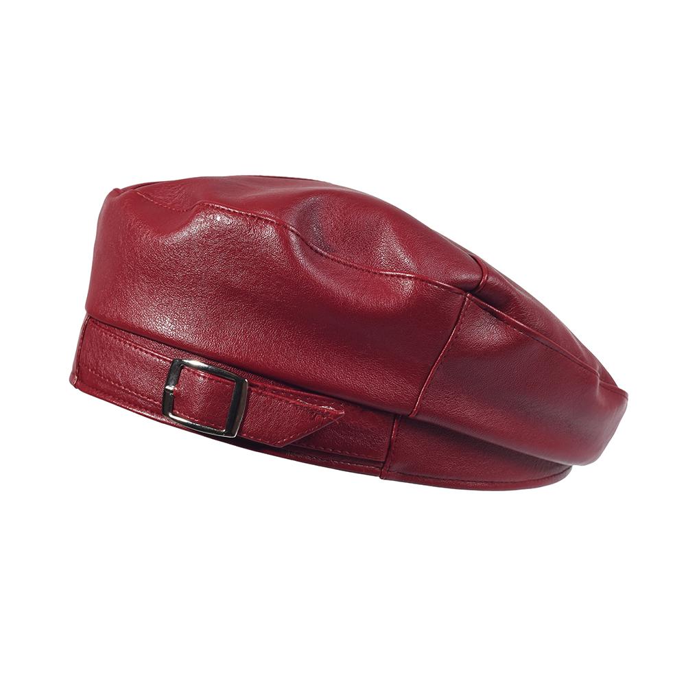 Nouă șapcă din piele de modă, beretă solidă, pălărie, șapcă pentru femei, pălărie din PU pentru fete