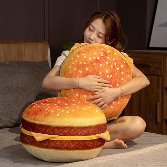 40cm Hamburger Plush Toy PP Cotton Filling Cozy Touch Soft Lovely Back Pillow Sleeping Accompany Simulation 3D Plush Burger Pillow