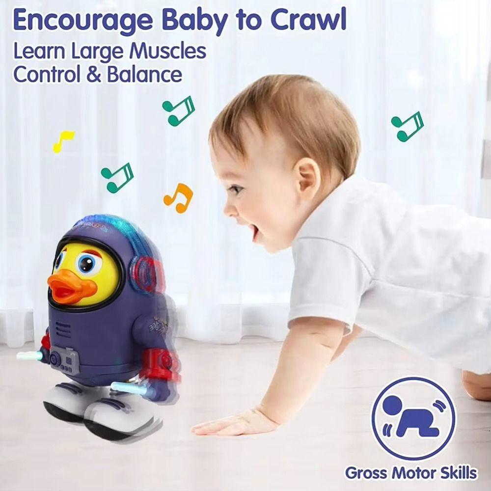 Interactive Dancing Astronaut Duck Toy Sound And Light Duck Musical Interactive Toy  Kids Toddlers