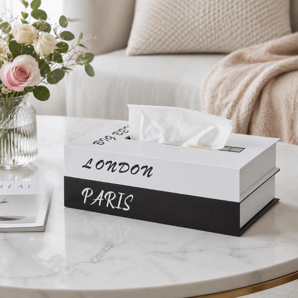 Luxury Book Style Tissue Box Ornaments Napkin Holder Case Organizer Paper Box  Home Decoration