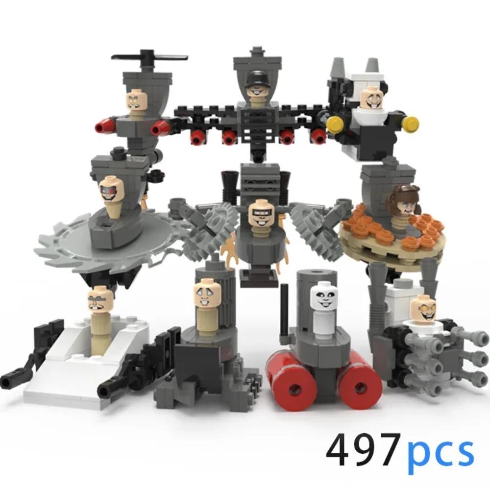 Moc Skibidi Toilet Figures Model Blocks Titan Cameraman Speakerman Construction Toys Party Halloween Decoration Boys Gifts