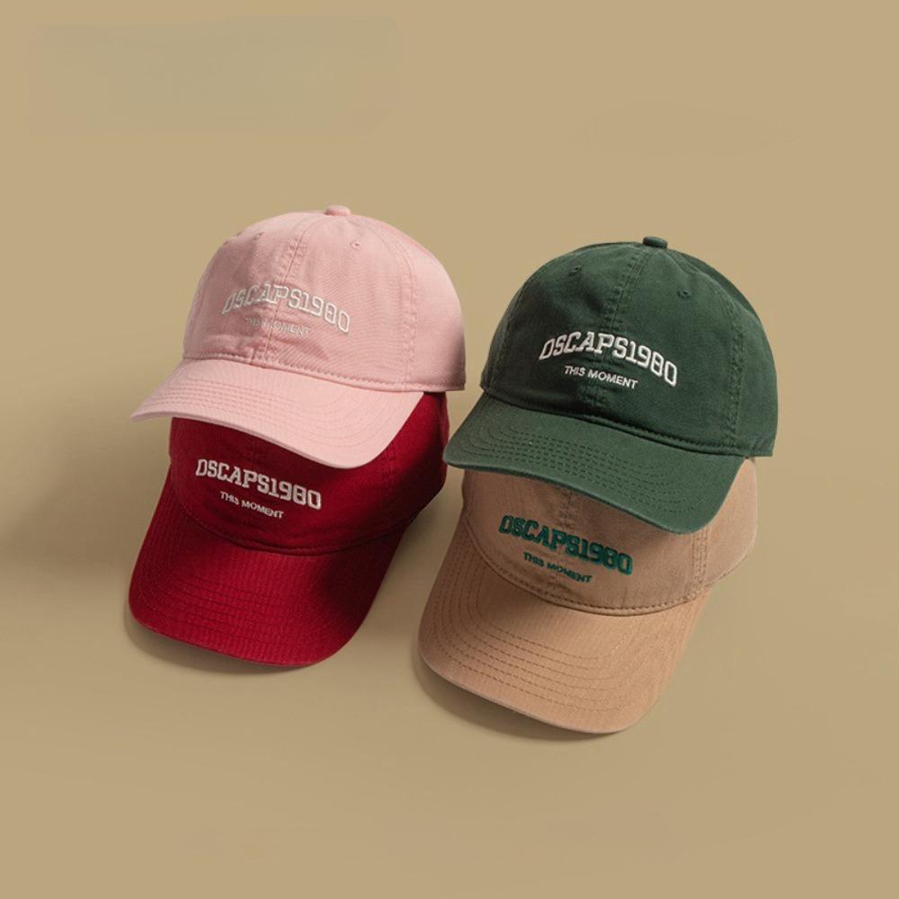 Korean Style Letter Embroidered Cap Cotton Cotton Peaked Hat Sunscreen Baseball Cap  Boys Girls