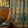 1PC Europäischen Stil High-end Bestickt Retro Chiffon Vorhang für Wohnzimmer Schlafzimmer Wohnkultur