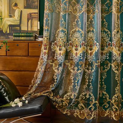 1PC Tenda in chiffon retrò ricamata di alta qualità in stile europeo per soggiorno, camera da letto, arredamento per la casa