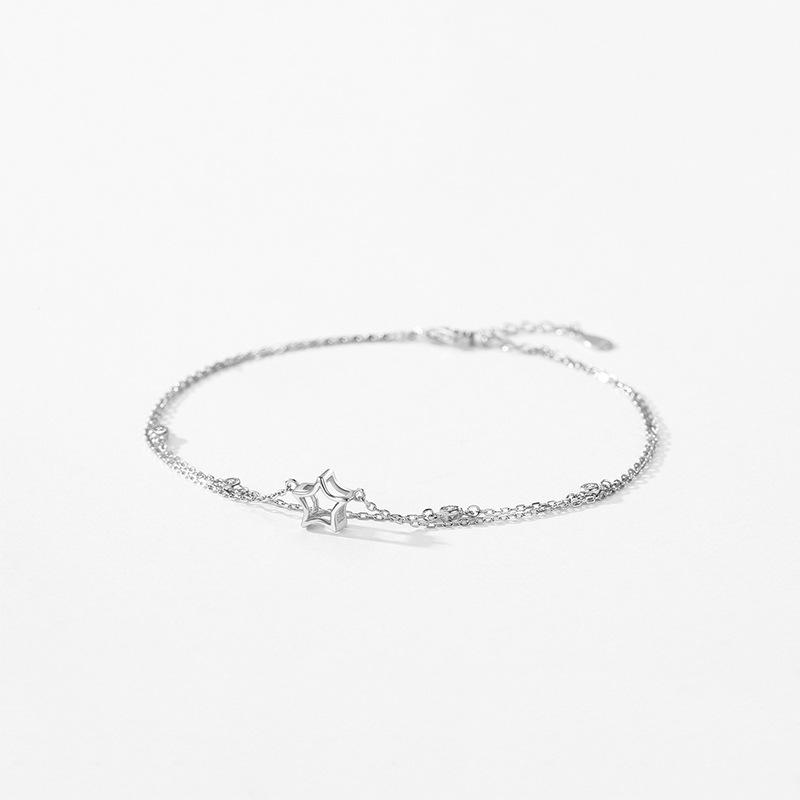 Moissanite 925 Sterling Silver Star Shaped Bracelet Affordable Luxury Niche Bracelet Fashion Versatile Commute Wedding Gift