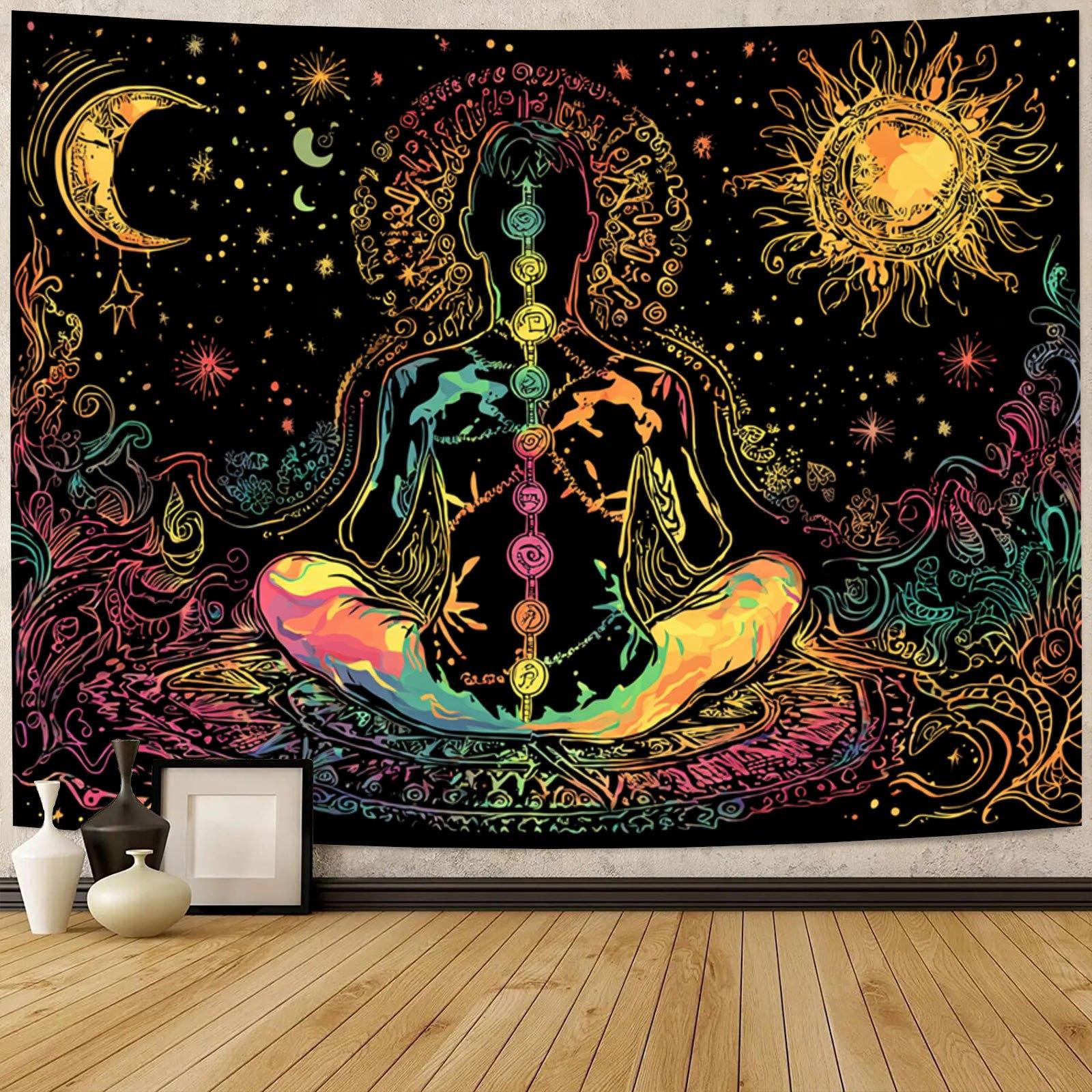 

Meditation the Universe Digital printing polyester wall hanging tapestry decorative Living room bedrooms Office background gift 74x94cm(29x37in)