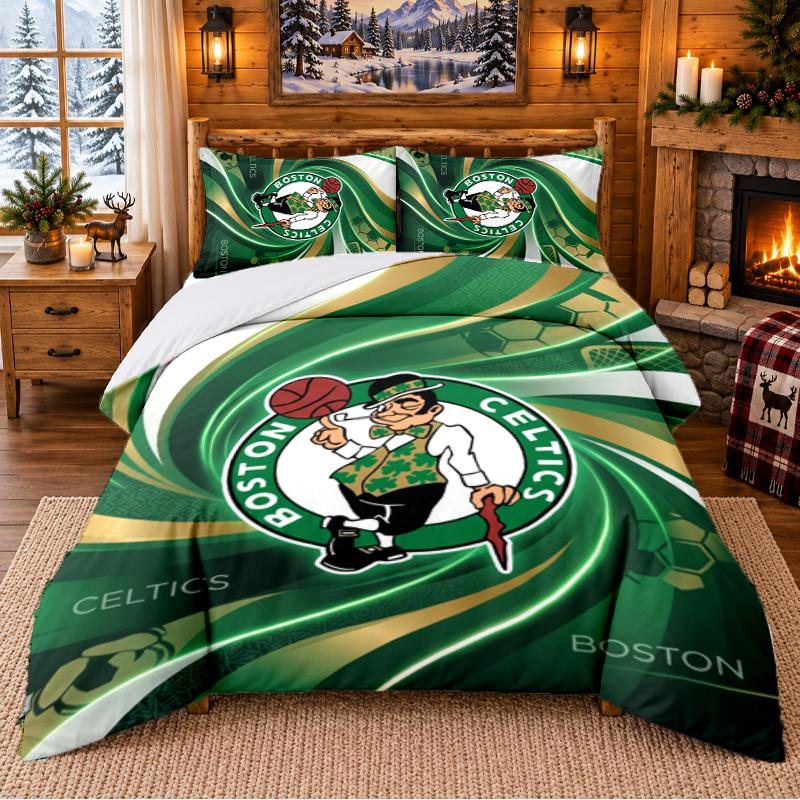 Printed 3Pcs Bedding Set Celtic FC Pattern Bed Sheet Pillowcase For Bedroom Decor