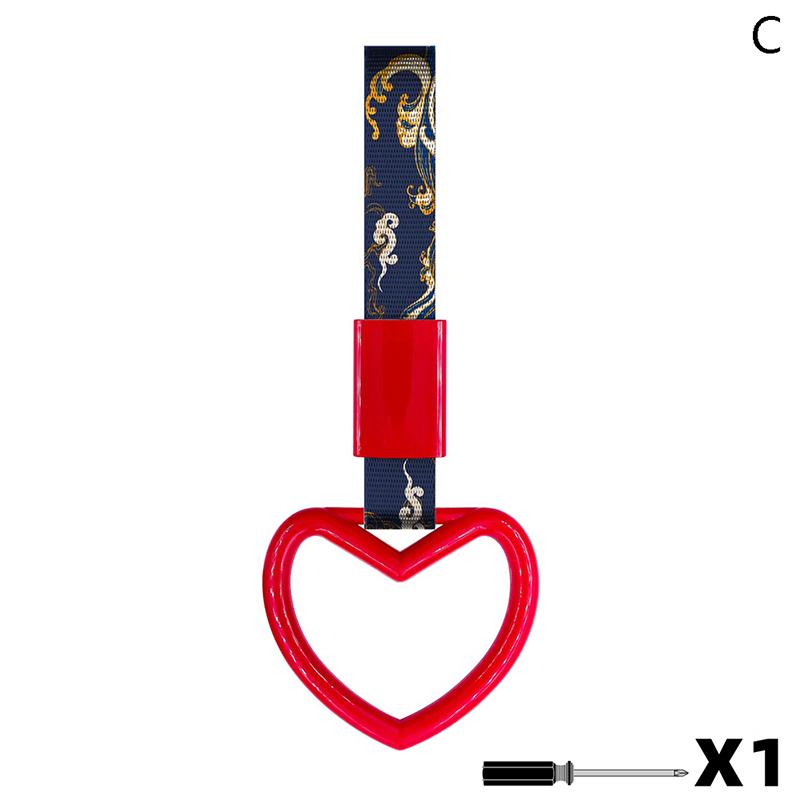 Car Hanging Decoration Heart Shape Auto Japanese Style Interior Pull ring Universal Charm Loop Automobile Accessories