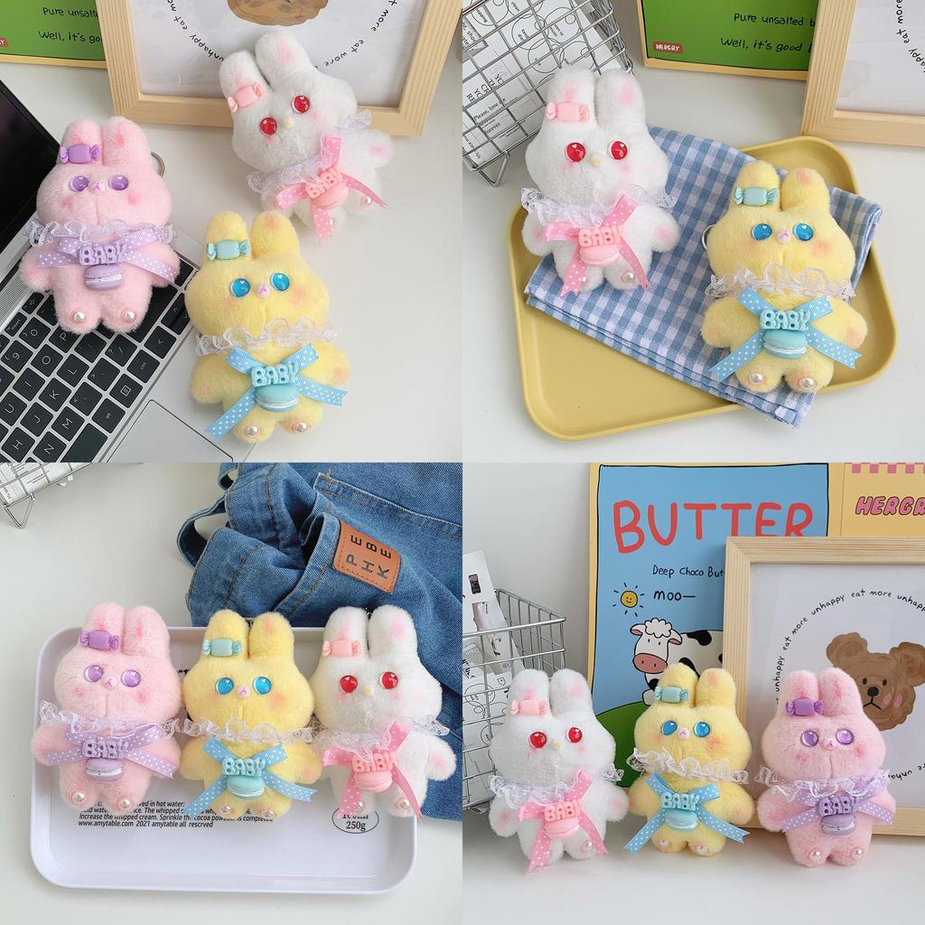 Cute Lace Rabbit Plush Toy Keychain Darling Keyring For Bags And Backpacks