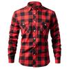 Pánská klasická kostkovaná košile s dlouhým rukávem Buffalo Plaid, ležérní, s dvěma kapsami, flanelová, na knoflíky