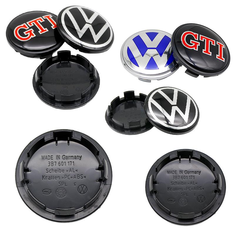 hijk1 4pcs VW Wheel Center Hub Caps 56mm 65mm 70mm Wheel Cover For Touran Golf 4 5 6 7 Polo Passat B5 B6 B7 CC 3D Premium Plus Pro Kit