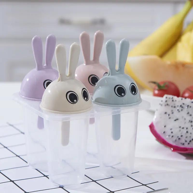 

Круглая модель кроличьего льда, форма для мороженого, модель для льда в виде палочек для мороженого, мультфильм, форма для мороженого, четыре группы моделей льда.