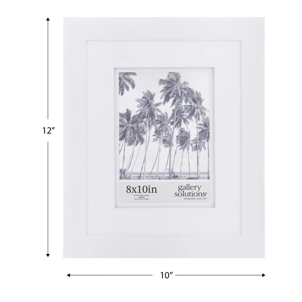 8x10 White Frame Double Mat Wall Tabletop Display Airfloat 5x7 Photos Durable Wood Versatile Mounting Options Easy Open Tabs