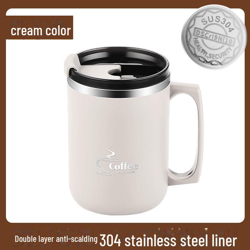 Taza de Acero Inoxidable 304 - A prueba de polvo, resistente a quemaduras y a prueba de fugas con tapa para el hogar o la oficina