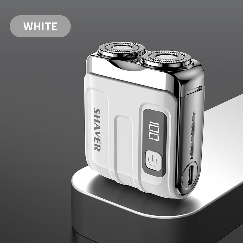 New Mini Electric Shaver Household Car Smart Shaver Digital Display Dual Blade Rechargeable Shaver Powerful Beard Trimmer Tool