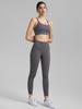 Two-Piece Fitness Set: Seamless Yoga Pants & Cross-Back Sports Bra with Fixed Cups - Women