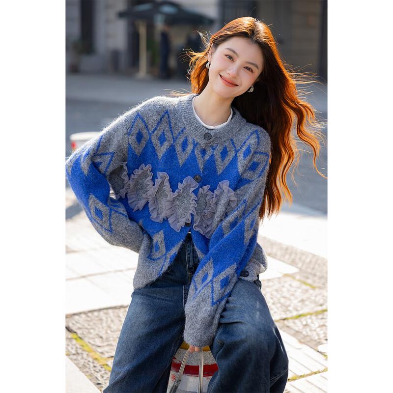 Women's Sweet Fair Isle Knitted Cardigan