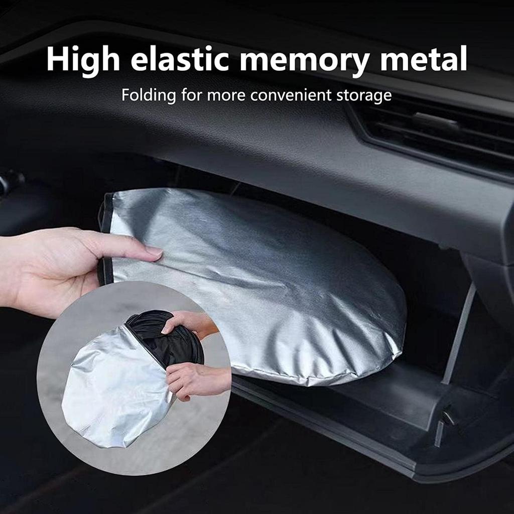 Portable Car Sunshade Summer Windshield Sunshade, Heat Insulation, Sun Protection, Foldable Double Ring Design, Universal for Cars and Suvs
