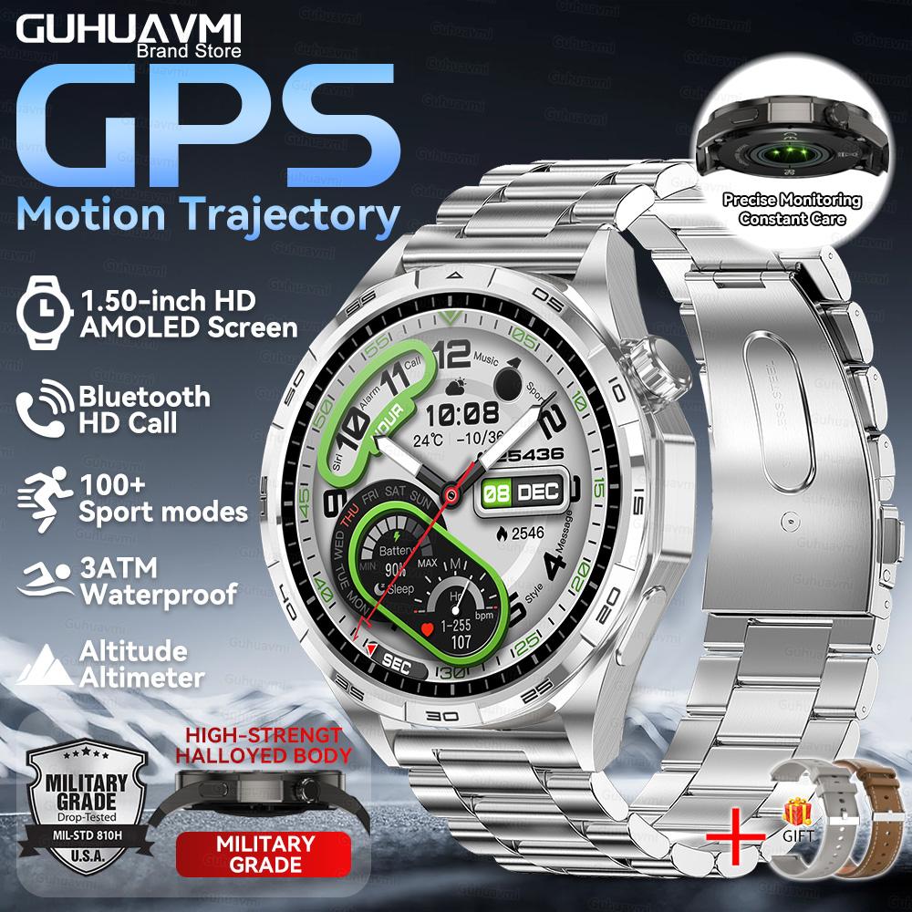 Watch 6 Pro Bluetooth Call Smartwatch 1.50'' AMOLED GPS motion trajectory Heart Rate Outdoor Sports GT Smart Watch men