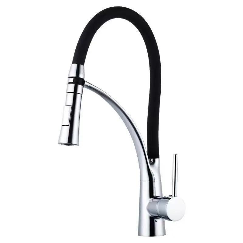 Hot and Cold Mixing Tap Kitchen Washbasin Sink Faucet Kitchen Faucets Single Handle Rotation Pull Out Sprayer Tap Deck Mounted